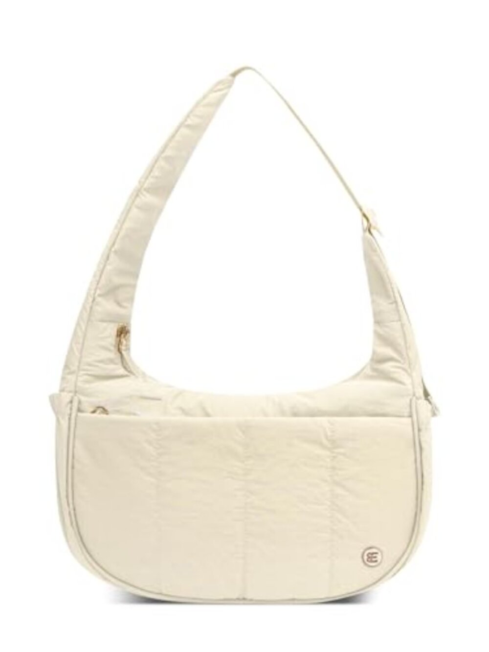 Small Puffer Crescent Shoulder Bag Lightweight Hobo Handbag Adjustable Strap